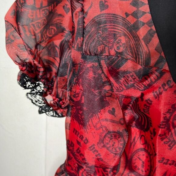 Hot Topic Social Collision Through The Looking Glass Organza Dress Size Medium - Picture 4 of 7